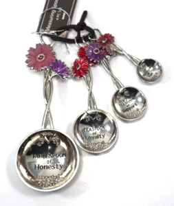 TBOT Recipe for friendship nesting 4 pc Measuring spoon set Ganz er75241 color - Picture 1 of 24