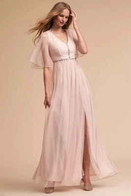 Adrianna Papell By Anthropologie Rivoli Tulle Blush Rose Gown Sz 10 NWT  - Image 1 of 4