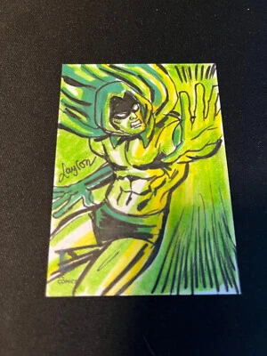 2014 Cryptozoic DC Comics Epic Battle Sketch Card Layron DeJarnette Original 1/1 - Image 1 of 2