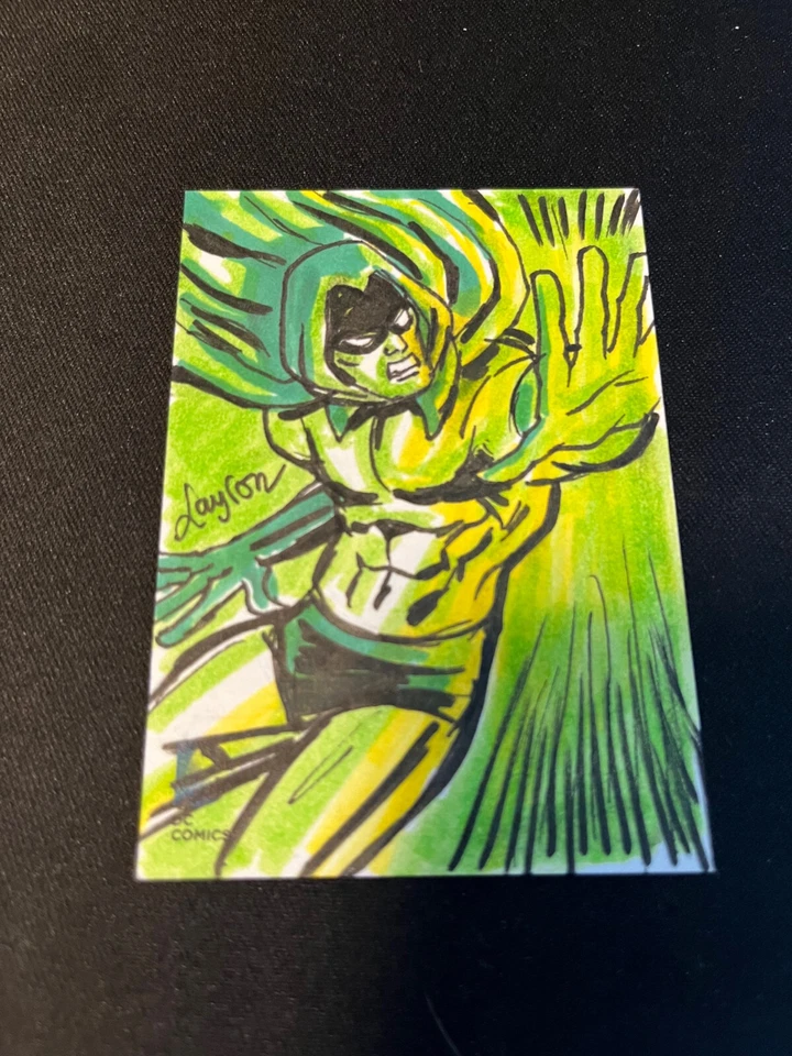 2014 Cryptozoic DC Comics Epic Battle Sketch Card Layron DeJarnette Original 1/1 - Image 1 of 2