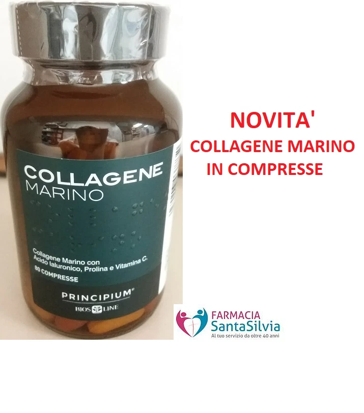 BIOSLINE PRINCIPIUM COLLAGENE MARINO 80 COMPRESSE AC. IALURONICO, PROLINA, VIT C