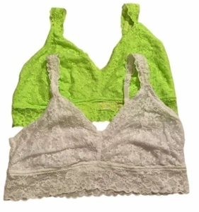 Lote de 2 Bralette de Encaje Floral Sin Límites 3XL Verde Blanco Sin Relleno Inalámbrico - Imagen 1 de 9