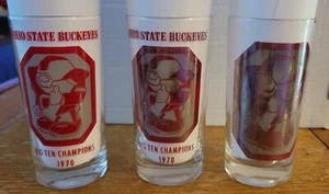 3 Different Vintage 1970 Ohio State Buckeyes Football Schedule Glasses - Picture 1 of 2