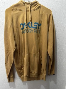 Oakley Factory Pilot Felpa con Cappuccio Uomo XL Giallo Senape Pullover Felpa - Foto 1 di 8