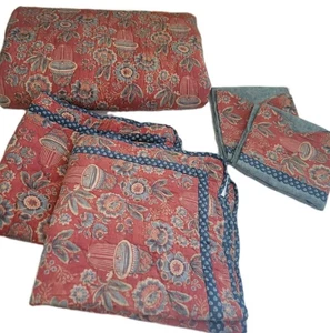 Pottery Barn Bridget handgefertigte wendbare FULL/QUEEN 5-teilige Decke mit 4 Kissen - Bild 1 von 11