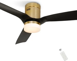 SMAAIR 52" Smart Ceiling Fan with Light, 10-Speed DC Motor, Gold Black - Picture 1 of 11