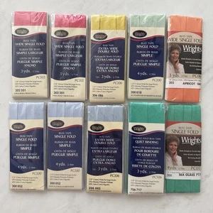 Lot Of 10 BIAS TAPE Set : Single Fold + Wide Single Fold + Quilt Binding NEW+++ - Picture 1 of 8