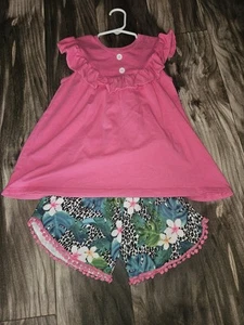 Girls Leopard Shorts Outfit Size 5 - Picture 1 of 5