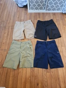 Under Armour Wonder Nat YM Medium Lot Golf Casual Shorts Black Navy Khaki Boys - Picture 1 of 5
