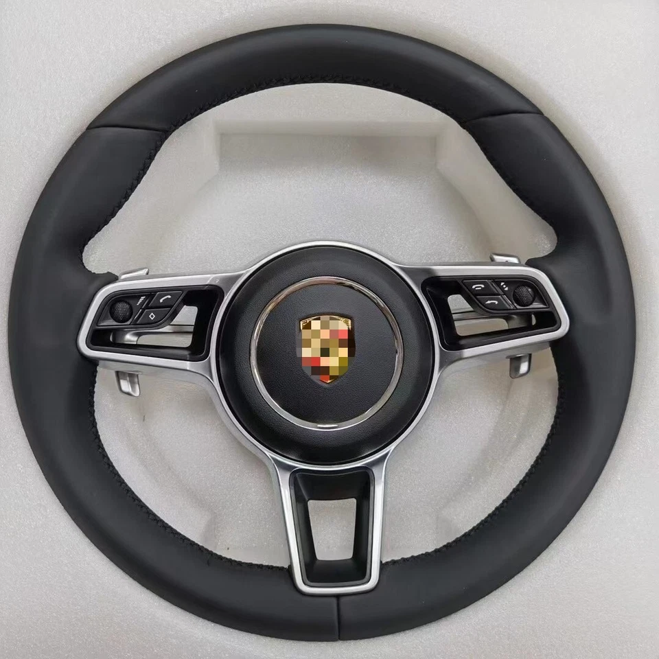 Porsche Leather Steering Wheel 911 991 Carrera 718 Cayman Boxster Cayenne Macan Foto 1 de 3