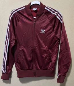 Vintage Adidas Track Jacket Stripes Maroon ATP Keyrolan Made in USA Uomo Small - Foto 1 di 7