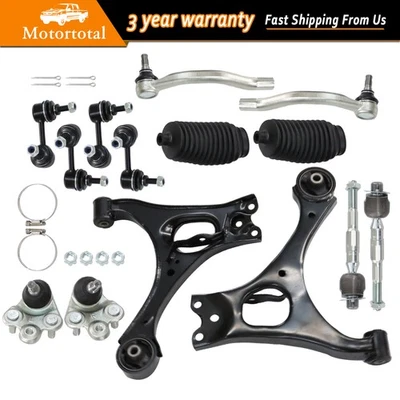 14pcs Lower Control Arms & Ball Joint Sway Bar Tie Rod For 2006-2011 Honda Civic - Image 1 of 4