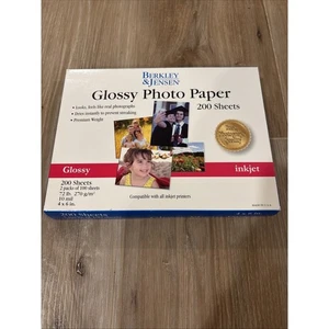Berkley & Jensen Glossy Photo Paper Over 175 Sheets 4x6” Inkjet New Open Box - Picture 1 of 9