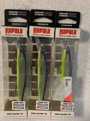 (LOT OF 3) RAPALA PRECISION EXTREME. DEEP MAVRIK  110 FROST NIP - Image 1 of 3