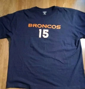 Denver Broncos Tim Tebow Shirt Reebok Vintage Short Sleeve Blue 2XL 2-side Print - Picture 1 of 4