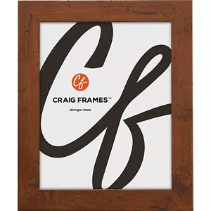 Rustic Brown Picture Frame 1.25" – Distressed Wood Look – Choose Your Size - Picture 1 of 11
