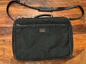 COACH D1S-5111 Black Crossover Laptop Briefcase Satchel Nylon with Leather Trim