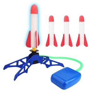 Kid Air Rocket Foot Pump Launcher Outdoor Air Pressed Stomp Soaring Rocket Toys - Picture 1 of 11