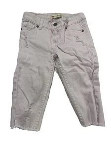 Girl’s Levi’s Skimmer Capri Size 7 Punk Distressed Stretch - Picture 1 of 7