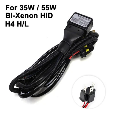 A1 BI-XENON HID H4/9003 12V 35W Wire Adapter Kit Relay Harness Hi/Lo Headlight - Image 1 of 4