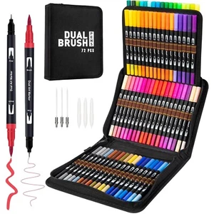 Filzstifte Set, 72 Farben, Pinsel- & Fineliner, Wasserbasis, Handlettering - Bild 1 von 10
