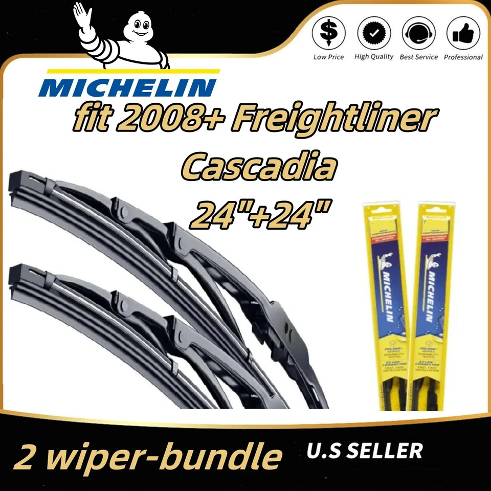 Paquete de 2 limpiaparabrisas Super Premium aptos para 2008+ Freightliner Cascadia - 16240x2 Michelin Foto 1 de 4