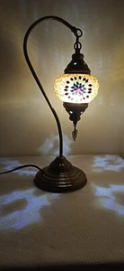 Turkish Moroccan Mosaic Colorful Table Bedside Desk Lamp Light Lampshade Blue - Picture 1 of 3