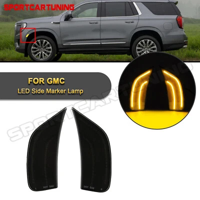 Smoke LED Front Side Marker Signal Light For 2021-up GMC Yukon XL Tahoe Escalade - Изображение 1 из 4