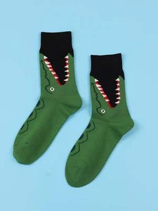 Crocodile Alligator Crew Socks Funny Socks for Men Novelty Socks Funky Socks - Picture 1 of 3