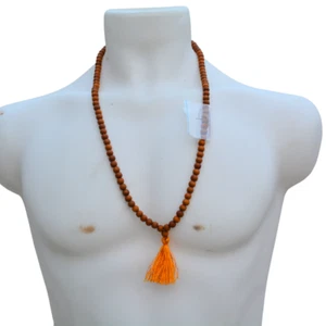 Collar de cuentas de sándalo Jaap Mala 108+1 para oración yoga meditación bendiciones - Imagen 1 de 8