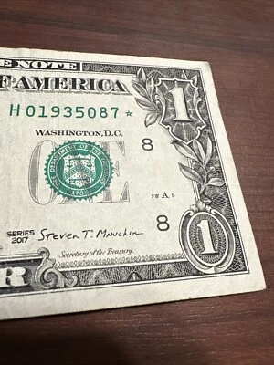 $1 * STAR NOTE One Dollar Bill Series 2017 ANB Stamp August 7, 1935 DOB - S19 - Image 1 of 4