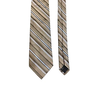 DKNY Brown Blue Silk Striped Neck Tie Men 3.5 x 58 - Picture 1 of 8