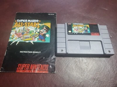SNES Super Nintendo Super Mario All-Stars Cartridge & Manual TESTED - Image 1 of 2