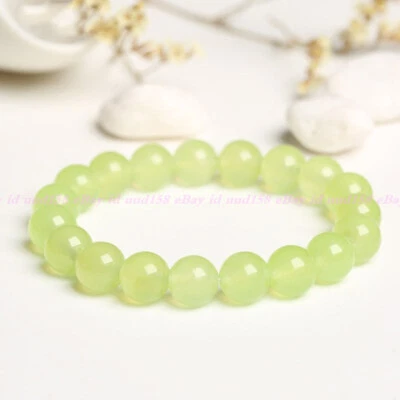 6/8/10/12/14mm Natural Green Peridot Gemstone Round Beads Stretch Bracelet 7.5'' - Image 1 of 4