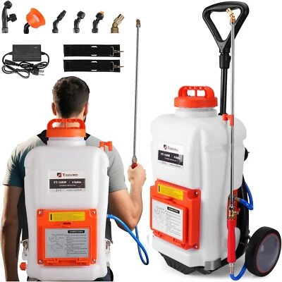 Pulverizador de mochila a batería TOOVEM con tanque de 4 galones rueda 0-94 PSI ajustable Foto 1 de 4