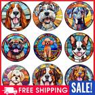 5D DIY Full Round Drill Diamond Painting Stained Glass Dog Kit Home Decor