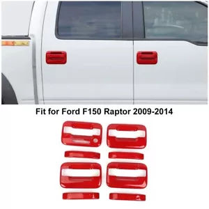 Red Car Outside Exterior Door Handle Cover Set For 2009-14 Ford F150 Accessories - Picture 1 of 11