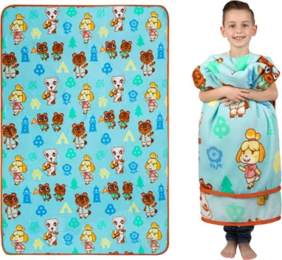 FRANCO MFG Animal Crossing Happy Face Blanket, 62"x 90"