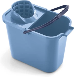Mery Rectangular Bucket with Drainer, Polypropylene, Blue, 23 x 37 x 29 cm - Picture 1 of 2