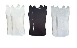 Herren Unterhemd Achselhemd 2er-Pack Weiß, Schwarz, Grau Gr. M, L, XL, 2XL - Picture 1 of 4