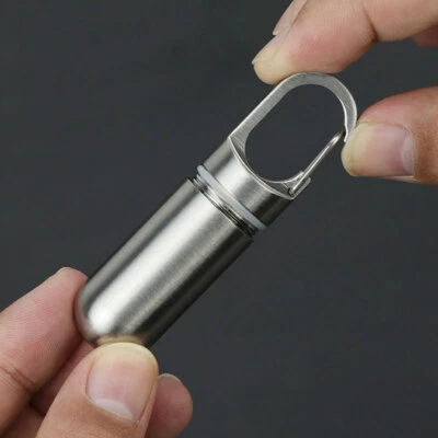 Outdoor Survival  Waterproof Pill Case Key Chain Capsule Seal Container Box New - Image 1 of 4