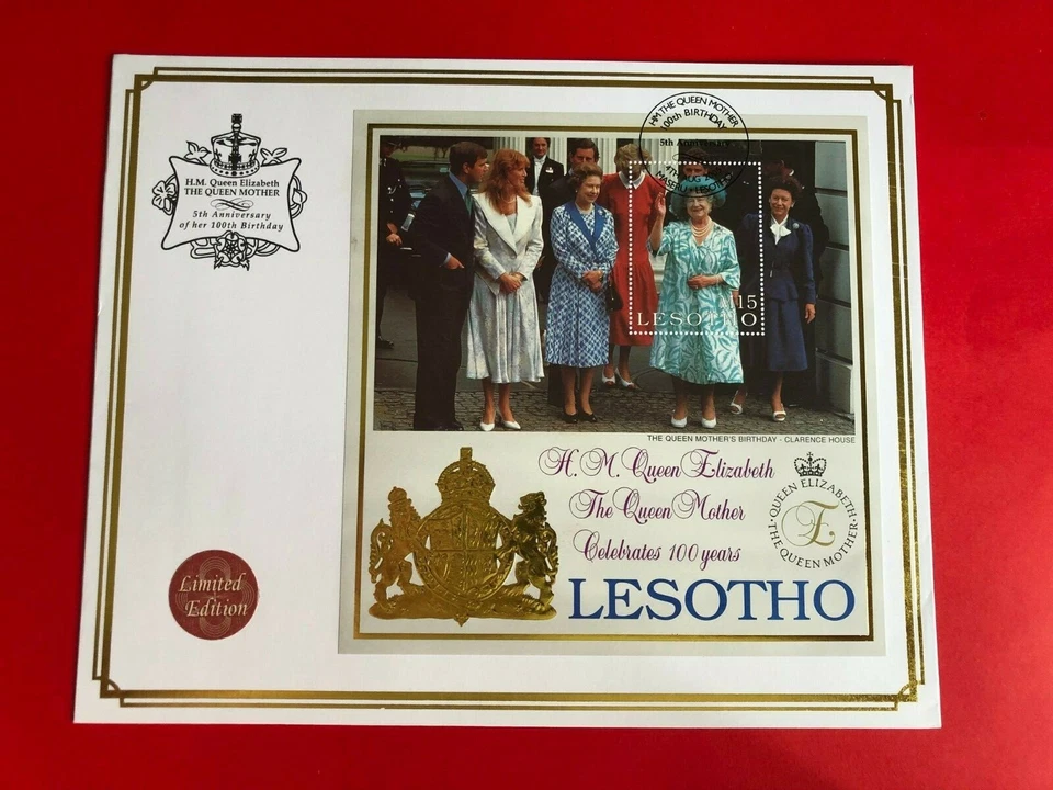 LESOTHO 2005 FDC БОЛЬШОЙ КОРОЛЕВА МАТЬ 100-Й ДЕНЬ РОЖДЕНИЯ МИНИ-ЛИСТ 02 ОГРАНИЧЕННОГО ТИРАЖА - Изображение 1 из 1