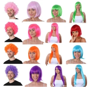 Unisex Fancy Dress Wigs Cosplay Wigs Pop Bob Short Afro Clown Halloween Straight - Picture 1 of 28
