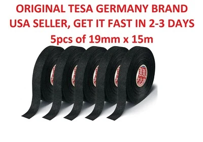 5 x Tesa Original Isoband 51608 15m X 19mm Adhesive Wiring Loom Cloth Tape  NEW  - Image 1 of 4