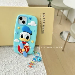 Case For iPhone 11 12 13 14 15 16 Pro Max Cartoon 3D Donald Duck Silicone Cover - Picture 1 of 8