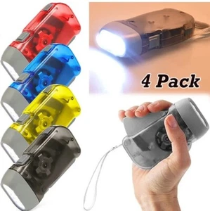 4er-Pack Handkurbel Taschenlampe 3 LED Taschenlampe leistungsstarkes Notfall Sicherheitswerkzeug USA - Bild 1 von 22