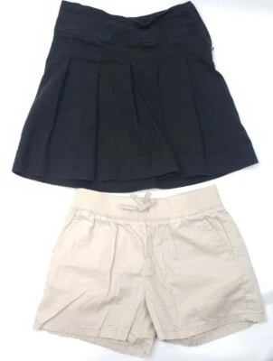 The Children's Place Girls Uniform Black Skirt and Tan Shorts Size 8 - Image 1 of 4