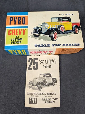 VINTAGE Pyro #C318-50 '32 Chevy Custom pick-up 1/32nd scale BOX AND MANUAL ONLY! - Image 1 of 4