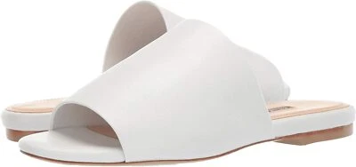 NEW CHARLES DAVID WHITE LEATHER COMFORT SLIDE SANDALS SIZE 7.5 M - Image 1 of 4