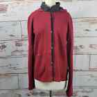 Horny Toad Monterosa Hooded Wool-Blend Jacket Deep Ruby Size Large